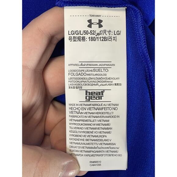 Under Armour Polo Shirt Mens Large Blue HeatGear Loose Fit Andy's Seasoning - Picture 8 of 13